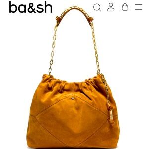BA&SH June Suede Clutch Shoulder Bag